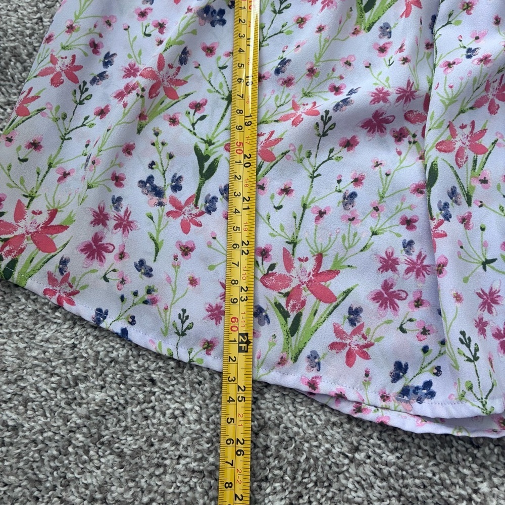 Gap Women's Floral Lavender Pintuck Split-Neck Blouse - Picture 10 of 10